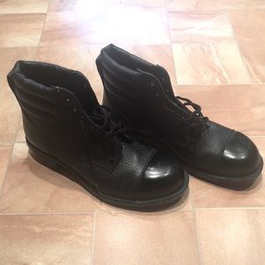 Grafters Men's Black Leather Lace Up Combat Boots